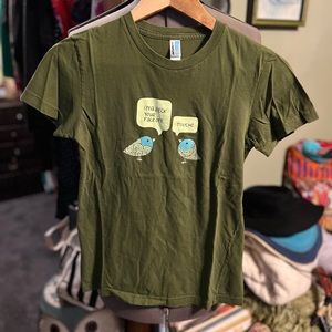 Shirt woot! For the birds limited run T-shirt. Imma peck your face off. Touché.